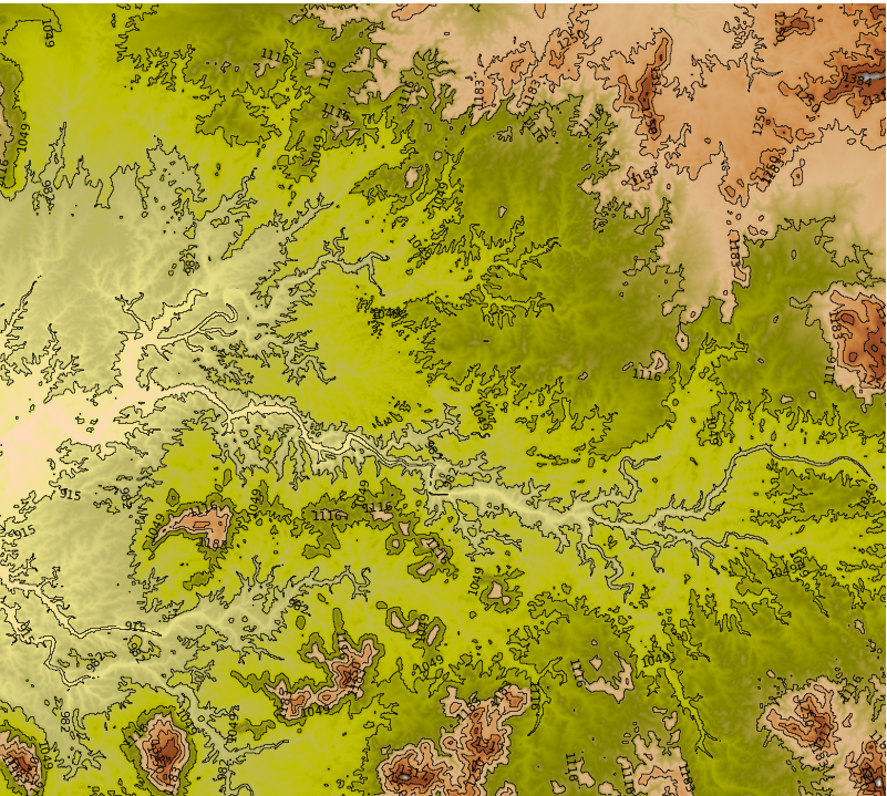 Satellite view of South African farmland